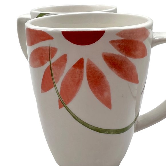 Corelle Coordinates Pretty Pink Flower Porcelain Coffee Cup Mug Set Of 4 - Picture 6 of 8